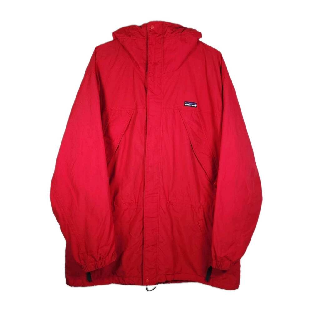 Patagonia Storm Vtg Men's XL Red Hooded FullZip Shell Windbreaker Rain jacket